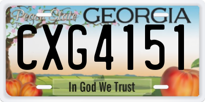 GA license plate CXG4151