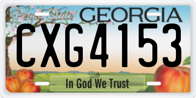 GA license plate CXG4153