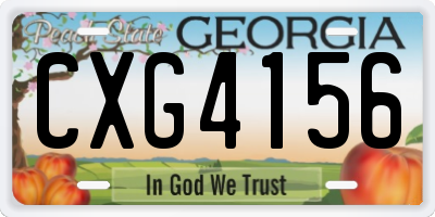 GA license plate CXG4156