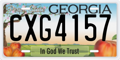 GA license plate CXG4157