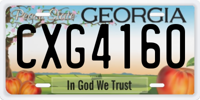 GA license plate CXG4160