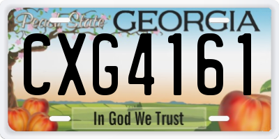GA license plate CXG4161