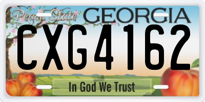 GA license plate CXG4162