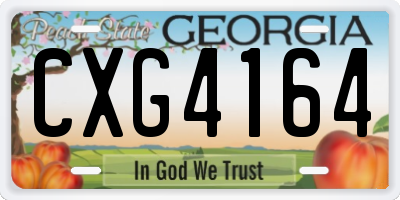 GA license plate CXG4164
