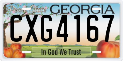 GA license plate CXG4167
