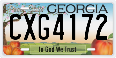 GA license plate CXG4172