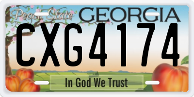 GA license plate CXG4174