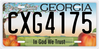 GA license plate CXG4175