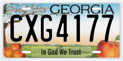 GA license plate CXG4177
