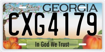 GA license plate CXG4179