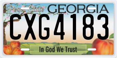 GA license plate CXG4183
