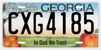 GA license plate CXG4185