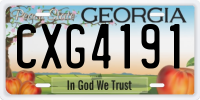 GA license plate CXG4191