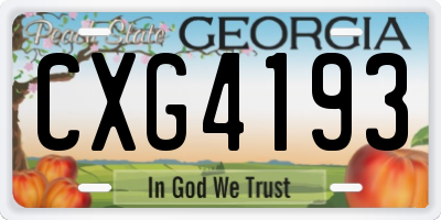 GA license plate CXG4193