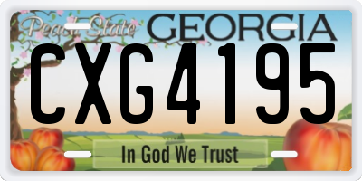 GA license plate CXG4195