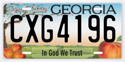 GA license plate CXG4196