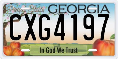 GA license plate CXG4197