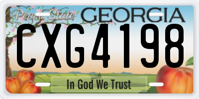 GA license plate CXG4198