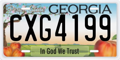 GA license plate CXG4199