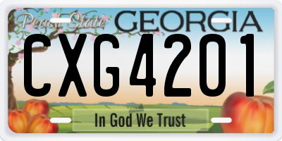 GA license plate CXG4201