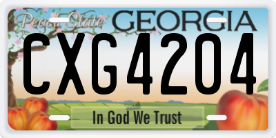 GA license plate CXG4204