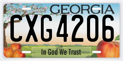 GA license plate CXG4206