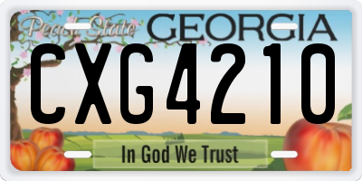GA license plate CXG4210