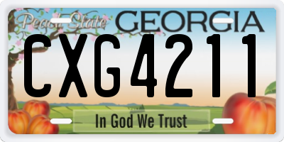 GA license plate CXG4211