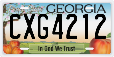 GA license plate CXG4212