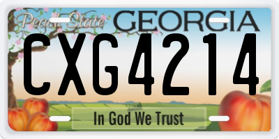 GA license plate CXG4214