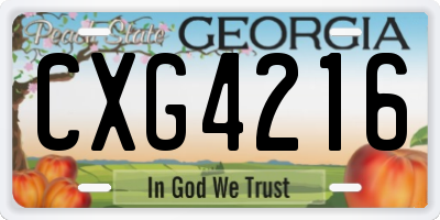GA license plate CXG4216