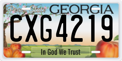GA license plate CXG4219