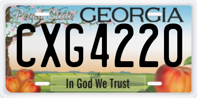 GA license plate CXG4220