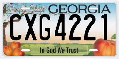 GA license plate CXG4221
