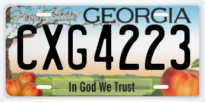 GA license plate CXG4223