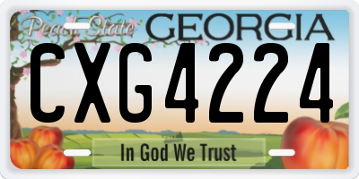 GA license plate CXG4224