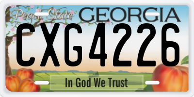 GA license plate CXG4226