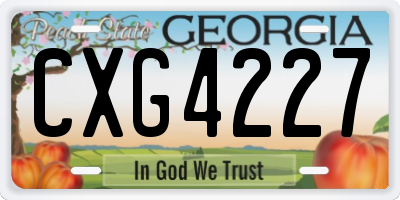 GA license plate CXG4227