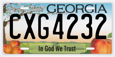 GA license plate CXG4232