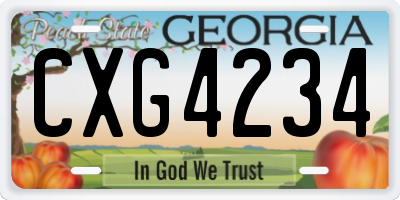GA license plate CXG4234