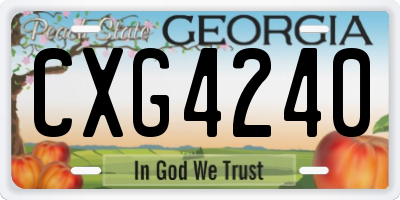 GA license plate CXG4240