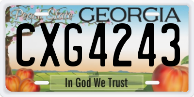 GA license plate CXG4243