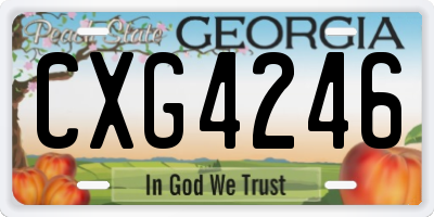 GA license plate CXG4246