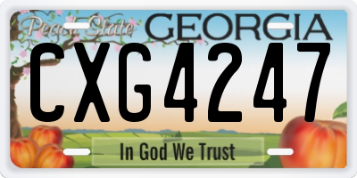 GA license plate CXG4247