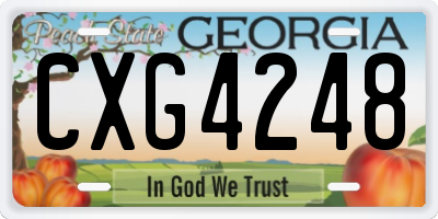 GA license plate CXG4248