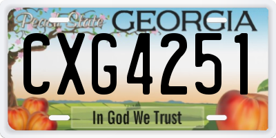 GA license plate CXG4251