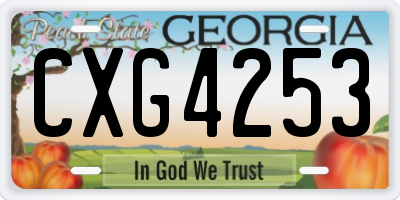 GA license plate CXG4253