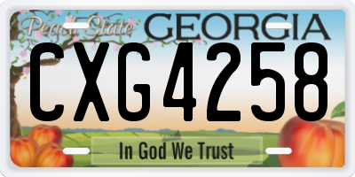 GA license plate CXG4258