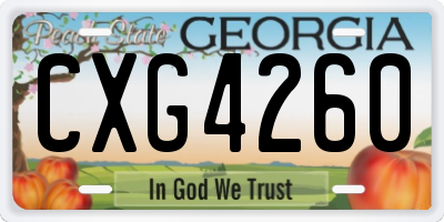 GA license plate CXG4260