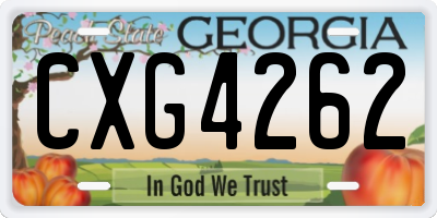 GA license plate CXG4262